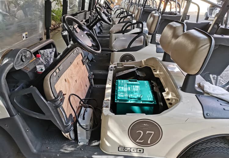 Ejemplo de bateria Battlite instalada en carrito